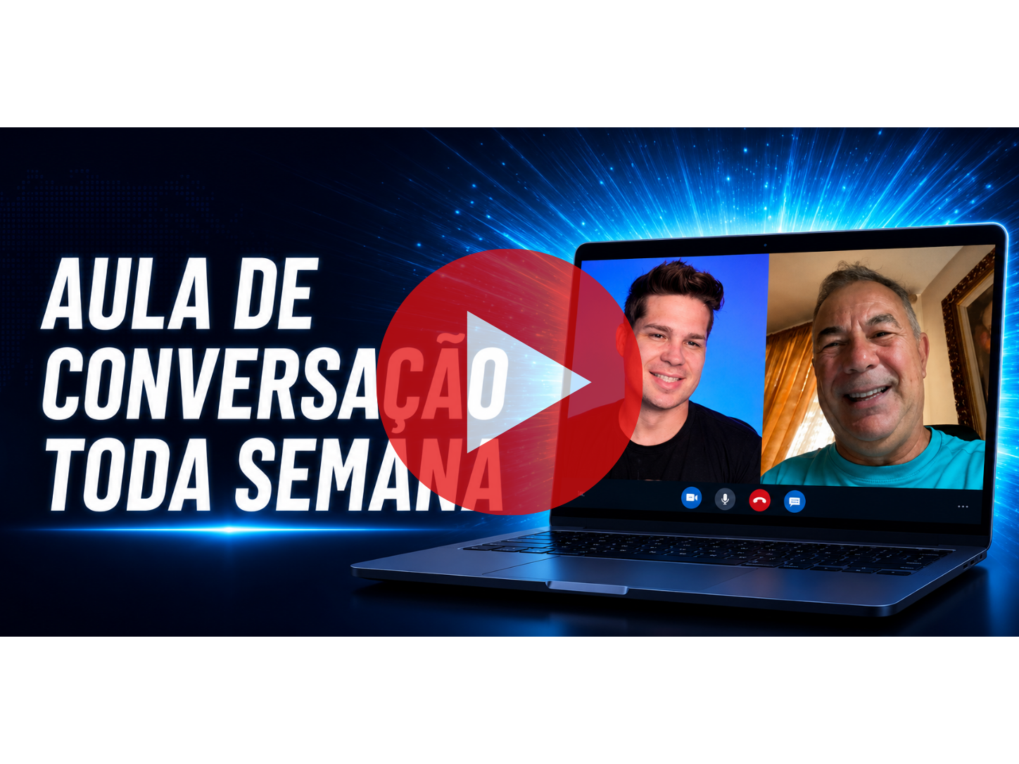 Aula de conversação ao vivo toda semana